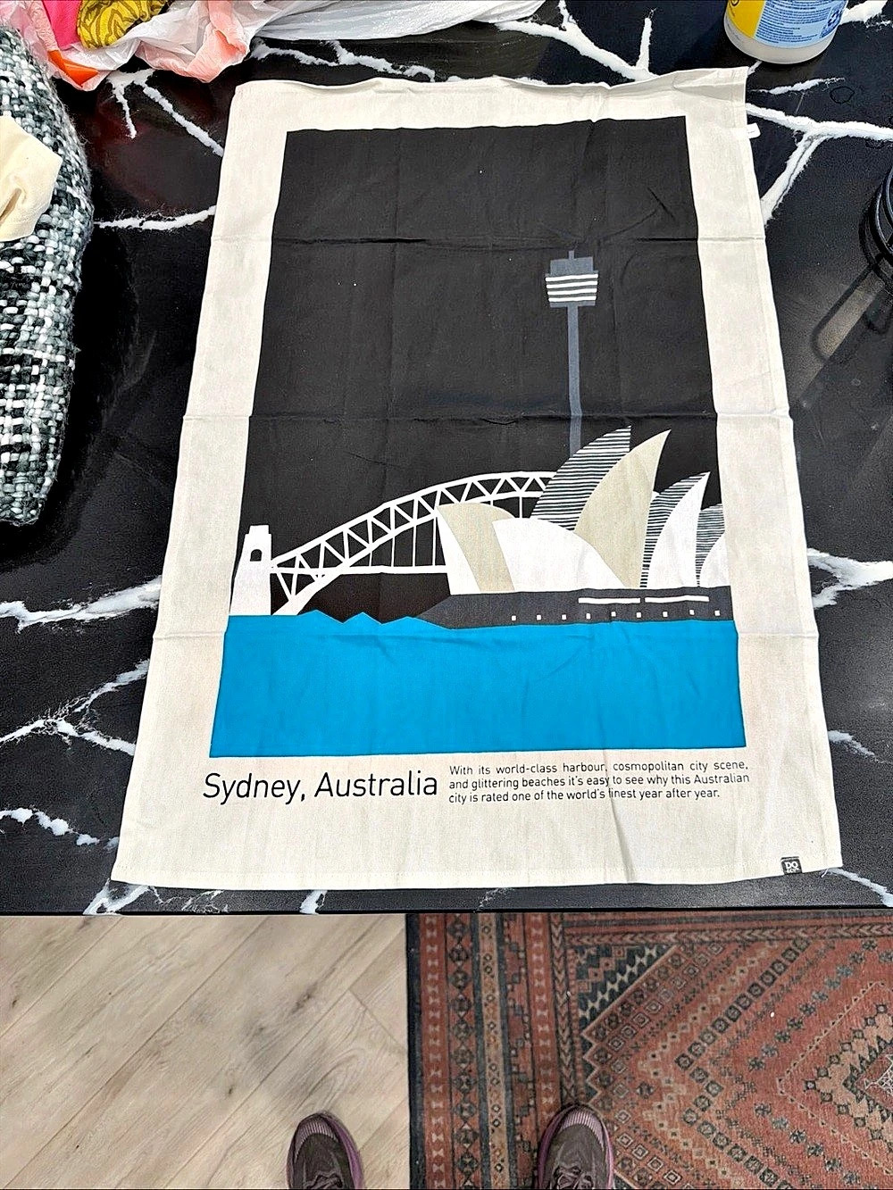 DQ & CO Sydney, Australia Sydney Harbor Printed Kitchen Towel NEW